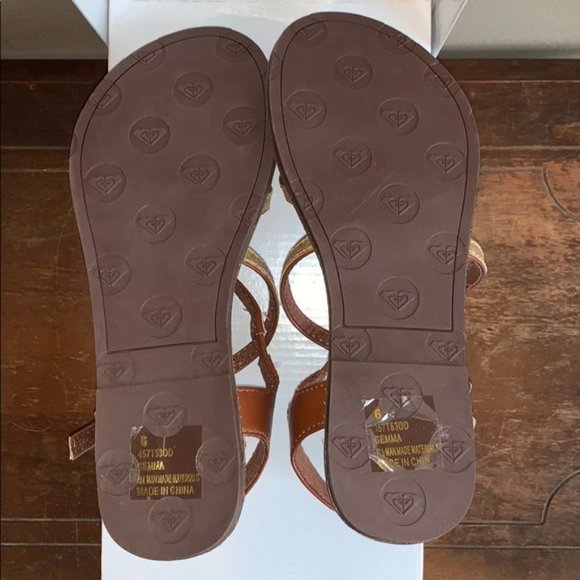 Roxy Gemma Gold Glitter Gladiator Sandals Size 6 - Picture 10 of 14